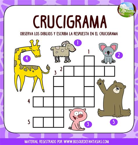 Crucigramas Faciles Para Niños Imprimir 15 Crucigramas Para Ninos