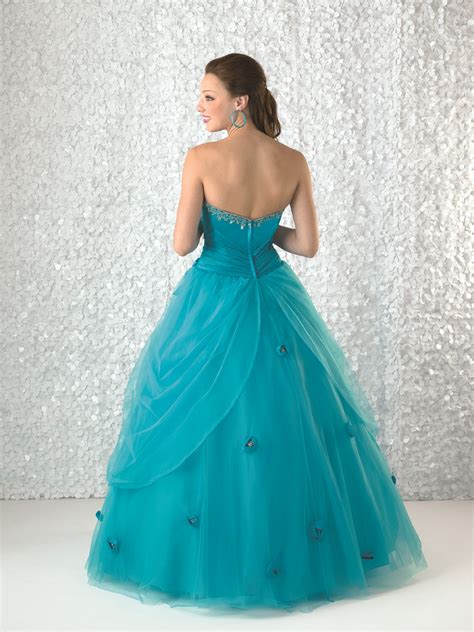 Turquoise Ball Gown Strapless Sweetheart Zipper Full Length Quinceanera