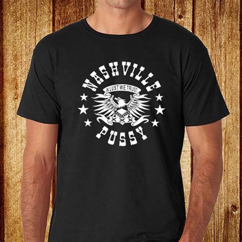 new nashville pussy rock n roll band logo men s black t shirt size s to 3xl hot new 2018 summer