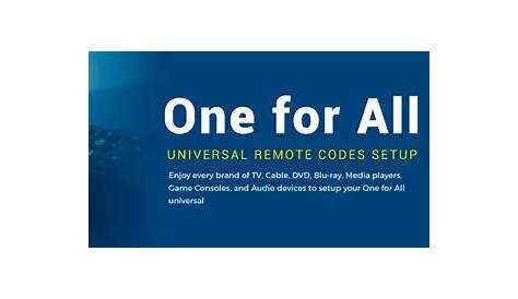 One for All Universal Remote Codes & Setup Guide