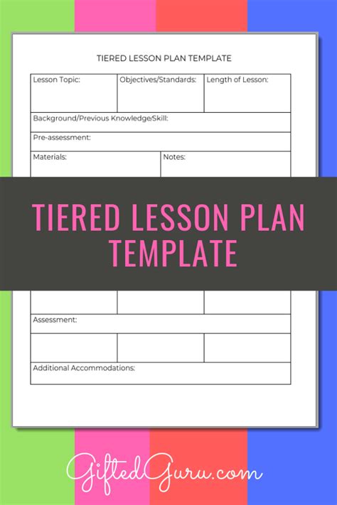 Tiered Lesson Plan Template Ted Guru Lesson Plan Templates