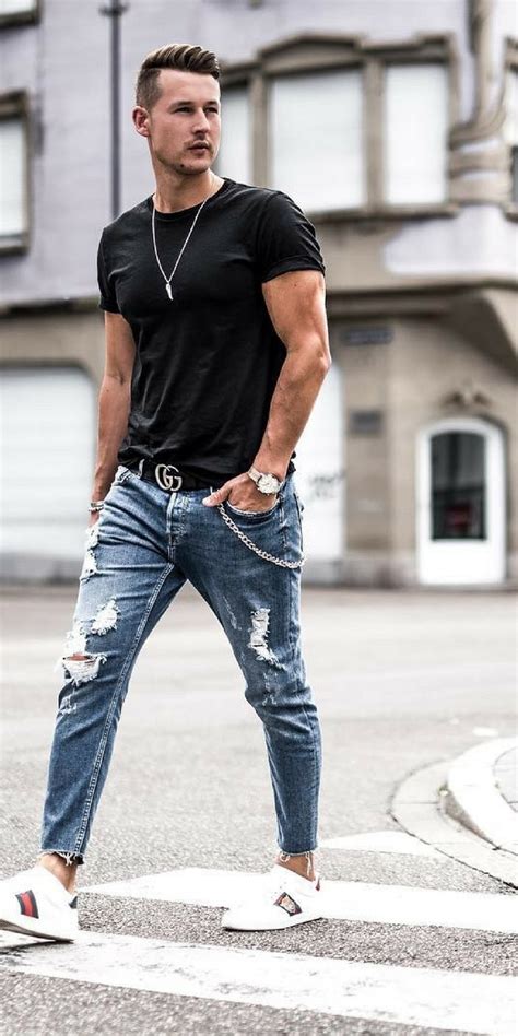 Ripped Jeans Outfit Ideas For Men Rippedjeans Mensfashion Streetstyle