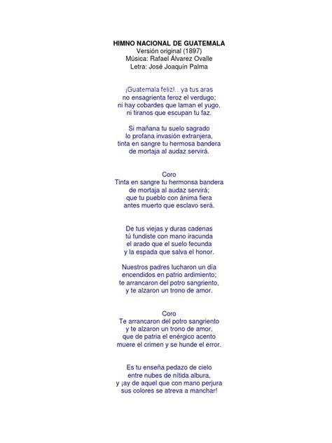 Himno Nacional De Guatemala Himnos Nacionales Canciones Patrióticas