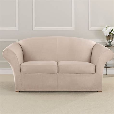 Sure Fit Ultimate Heavyweight Stretch Suede Box Cushion Loveseat Slipcover And Reviews Wayfair