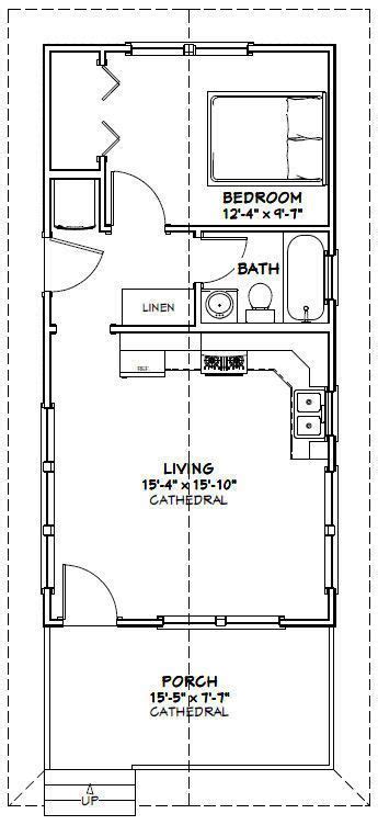 16x32 Tiny House 511 Sq Ft Pdf Floor Plan Model 3c Tiny