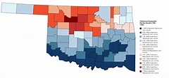[OC] How each county in Oklahoma voted in Presidential elections from ...