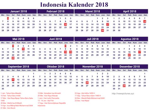 Kalender 2018 Lengkap Hari Libur Nasional Dan Cuti Bersama Terbarutau