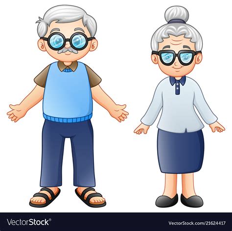 Cartoon Elderly Couple Royalty Free Vector Image