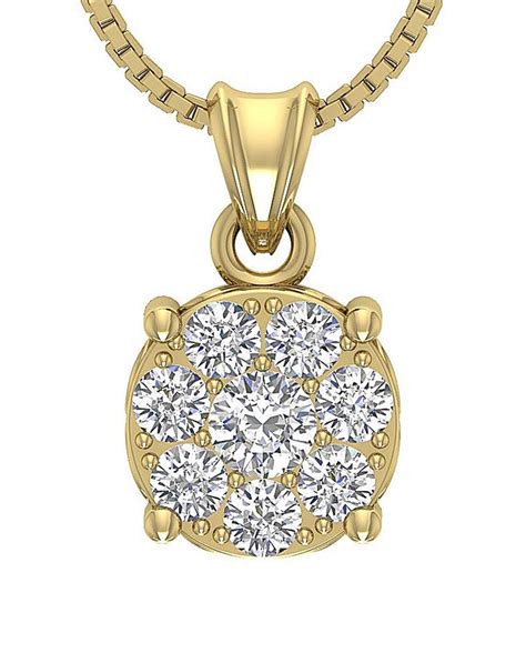 Si1 G 100 Ct Natural Diamond Cluster Pendant Necklace 14k Solid Gold