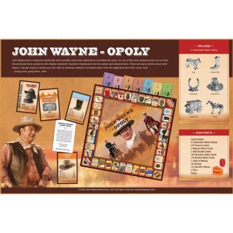 Masterpieces Opoly Board Games John Wayne Opoly Officially Licensed