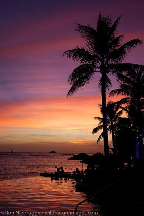 Sunset Waikiki Beach Honolulu Hawaii Photos By Ron Niebrugge