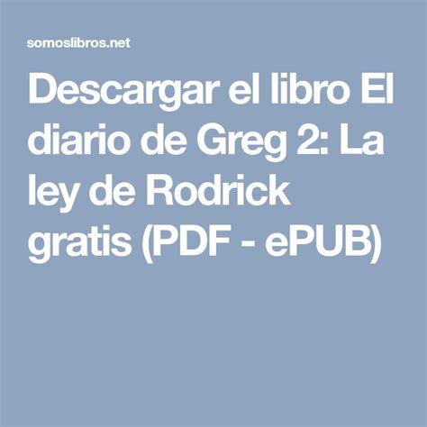 (2) lista de película de la saga el diario de greg para ver online y descargar: Descargar el libro El diario de Greg 2: La ley de Rodrick gratis (PDF - ePUB) | Libro de humor ...