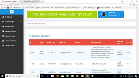 Tourism Management System Using PHP With Source Code Code Projects