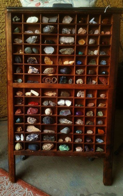 Mineral Rock Geode Display Case Wall Cabinet Gemstones Rocks And Minerals Displaying