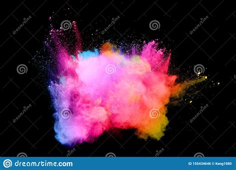 Abstract Colored Powder On Black Background Stock Photo Image Of