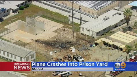 Plane Crashes In Norco Prison Yard Sparks Fire Youtube