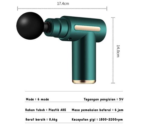 Jual Portable Massage Gun Mini Alat Pijat Punggung 4 In 1 Terapi Otot Alat Pijat Elektrik