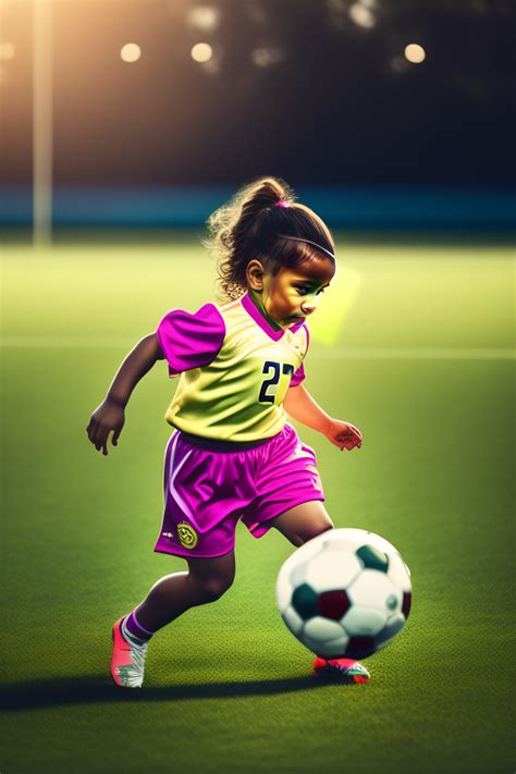 Lexica Small Girl Playing Football