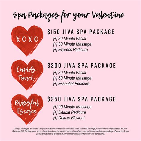 Sweet Valentine Salon Services Sweet Valentine Spa Packages