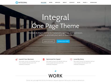 Integral Free And Premium One Page Business Wordpress Theme