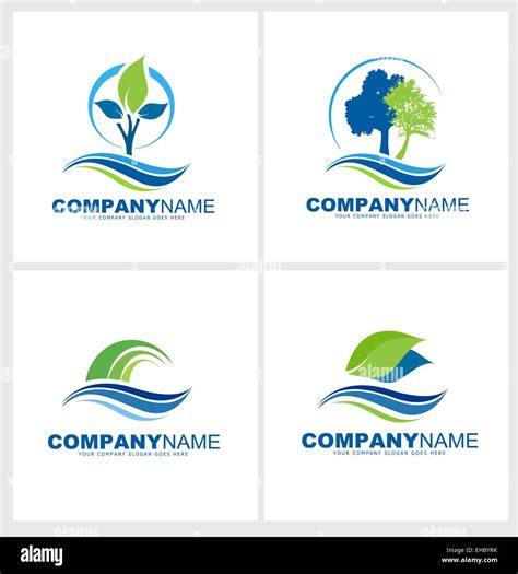 Trees And Leaves Logo Design Creative Nature Icons Stock Photo Alamy