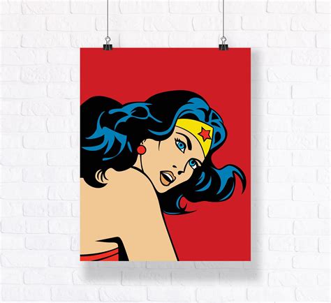 Wonder Woman Customizable Comics Vector Illustration Etsy