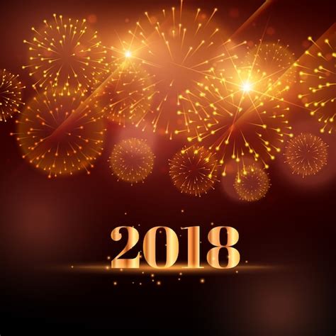 Free Vector Happy New Year Fireworks Background For 2018