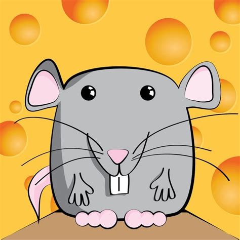 A Smiling Mouse Free Vector