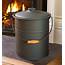 Deluxe Galvanized Ash Bucket With Handle Lid And Double Layer Bottom 