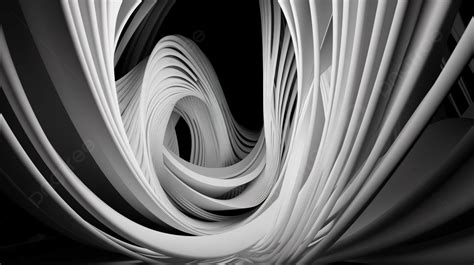 Seni Garis Putih Abstrak Dalam Rendering 3d Geometris 3d Abstrak 3d