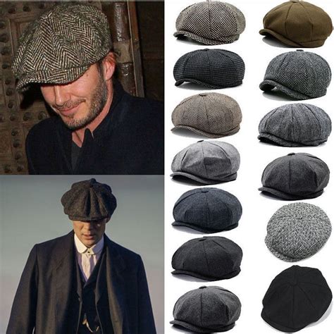 Hats And Caps Mens Baker Boy Newsboy Herringbone Flat Cap Cap Peaky