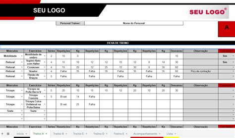 Planilha De Treinos Para Personal Trainer