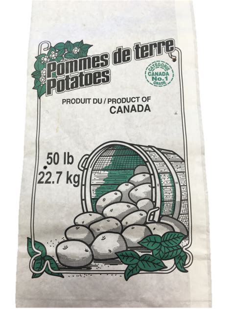 50 Lb Paper Potato Bag Solid Wellington Produce Packaging