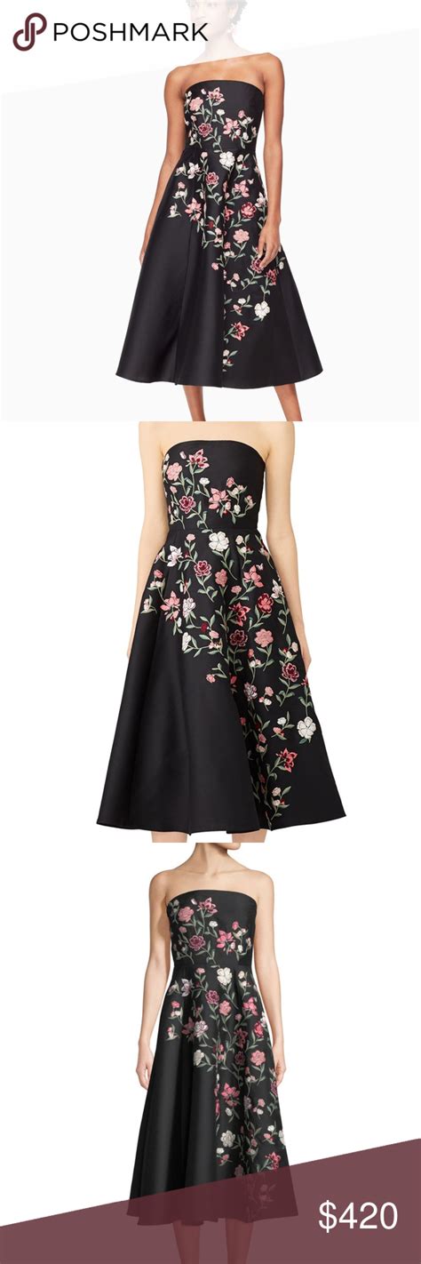 Lilliane Strapless Floral A Line Midi Dress Midi Dress Dresses