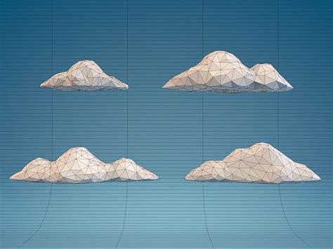 Low Poly Clouds Pack 2 Low Poly Clouds Psd Texture