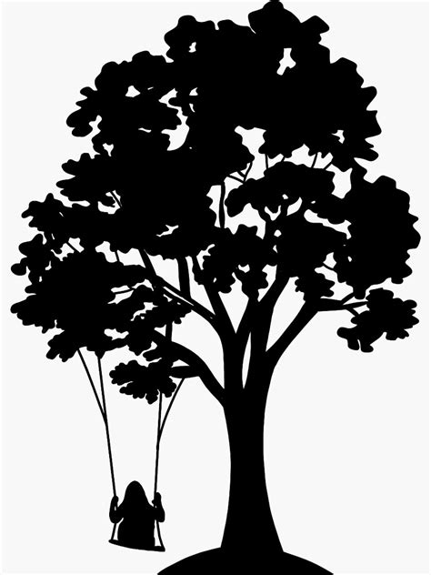 Tree Swing Silhouette Sticker For Sale By Graceaug Redbubble