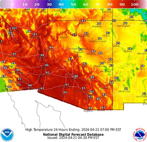 NOAA Graphical Forecast For Arizona