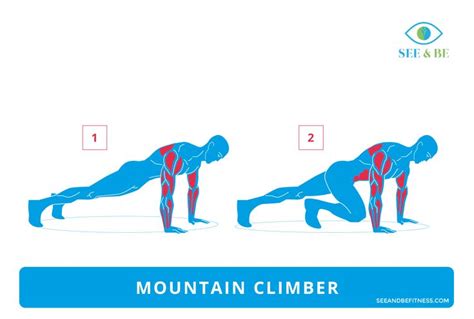 Mountain Climbers See And Be Fitness Static Cling Decal Muscle Groups