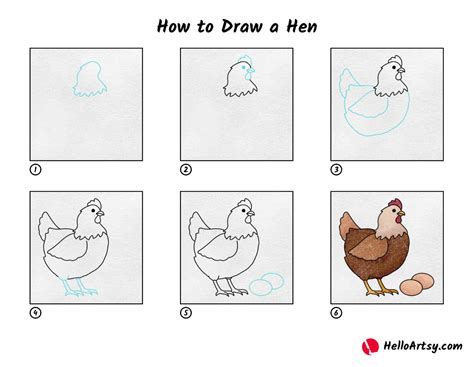 How To Draw A Hen Helloartsy