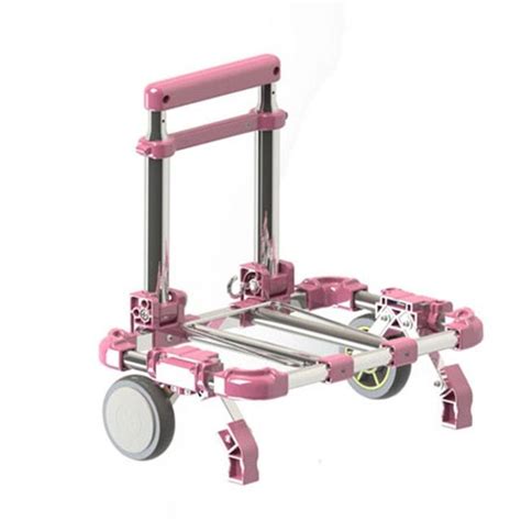 Portable Stainless Steel Hand Luggage Cart Retractable Folding