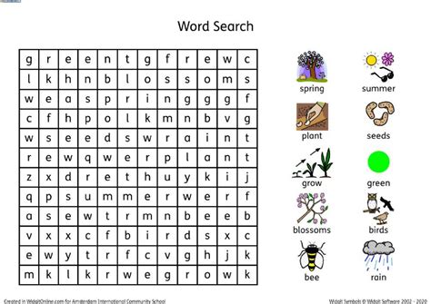 Spring Word Search Worksheet Live Worksheets