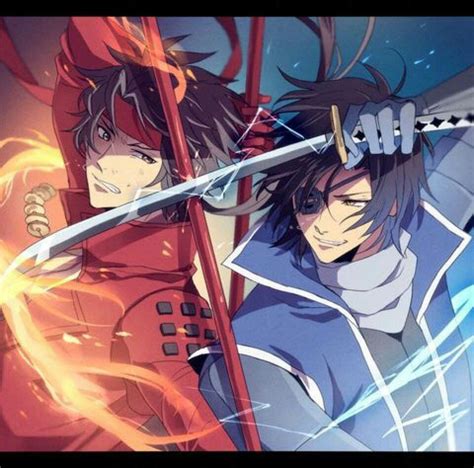 Sengoku Basara Yukimura And Masamune Gambar Karakter Animasi Seni Anime