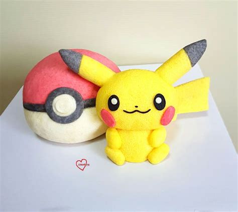 Loving Creations For You Pikachu And Pokeball Chiffon Cake Rasberry