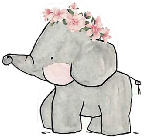 Elephant Sticker Cute Drawing Clipart Full Size Clipart 3348817