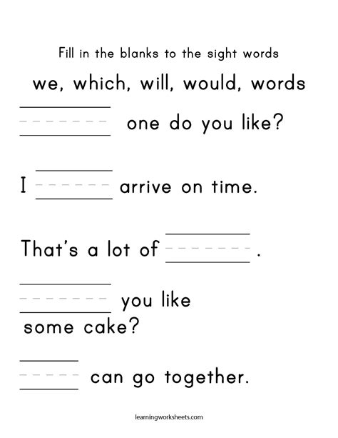 Coloring Pages To Print Sight Words Worksheets Fill Teachers