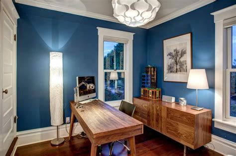 21 Blue Home Office Designs Decorating Ideas Design Trends