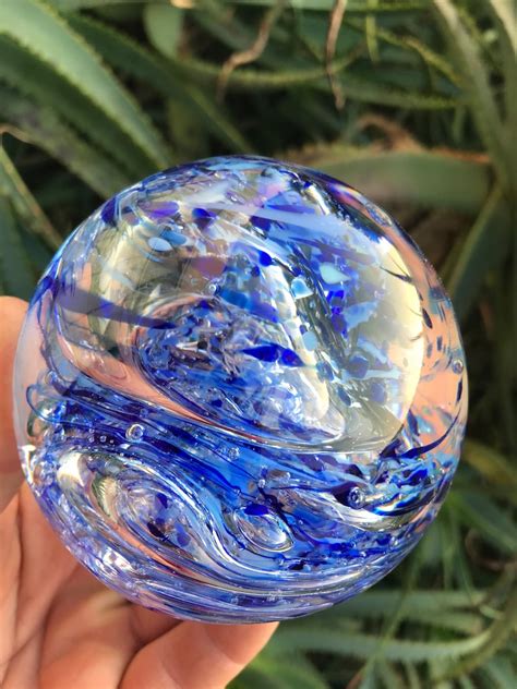 Large Glass Marble 3 14 Inch T Hand Blown With Etsy