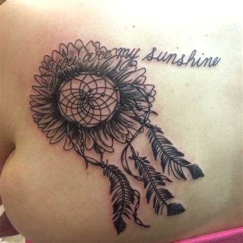 Sunflower Dream Catcher You Are My Sunshine Sunflower Tattoo Thigh
