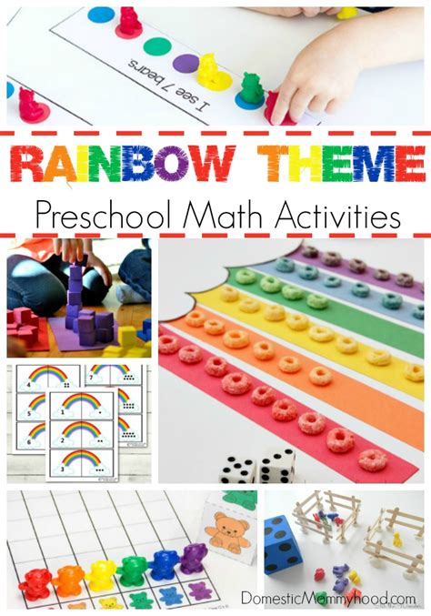 Rainbow Theme Preschool Math Activities - Domestic Mommyhood