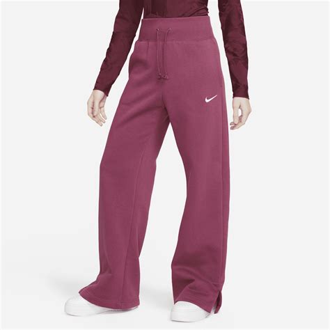 Nike Sportswear Phoenix Fleece High Waisted Wide Leg Sweatpants In Red